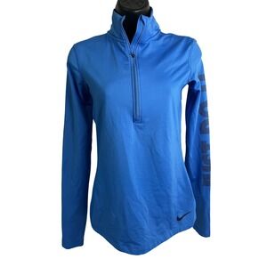 Nike Dri-FIT Pullover Womens Small Blue Half Zip Running Long Sleeve Shirt